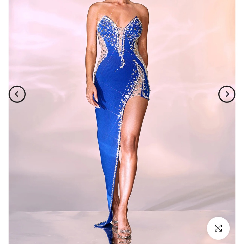 Mew mews blue embellished dress